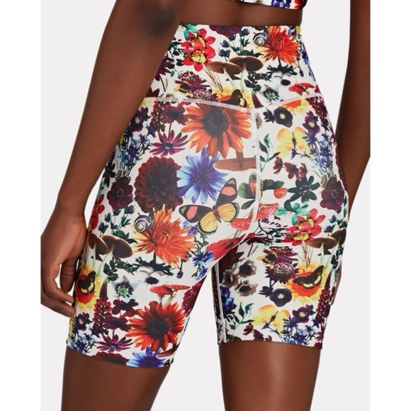 Splits 59 Floral Legging Shorts Size Large Color White Red - Picture 3 of 7